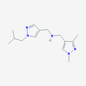 molecular formula C14H23N5 B11752045 [(1,3-dimethyl-1H-pyrazol-4-yl)methyl]({[1-(2-methylpropyl)-1H-pyrazol-4-yl]methyl})amine 