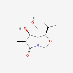 (1S,6S,7R)-7-hydroxy-7a-(hydroxymethyl)-6-methyl-1-(propan-2-yl)-hexahydropyrrolo[1,2-c][1,3]oxazol-5-one