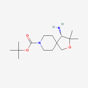 molecular formula C15H28N2O3 B11752085 tert-Butyl (S)-4-amino-3,3-dimethyl-2-oxa-8-azaspiro[4.5]decane-8-carboxylate 