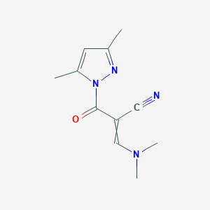 2-(3,5-dimethyl-1H-pyrazole-1-carbonyl)-3-(dimethylamino)prop-2-enenitrile