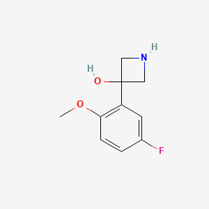 molecular formula C10H12FNO2 B11752176 3-(5-Fluoro-2-methoxyphenyl)azetidin-3-ol 