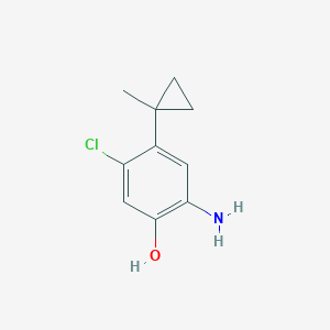 molecular formula C10H12ClNO B11752245 2-Amino-5-chloro-4-(1-methylcyclopropyl)phenol 