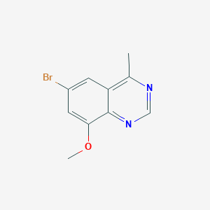 molecular formula C10H9BrN2O B11752323 6-Bromo-8-methoxy-4-methylquinazoline 