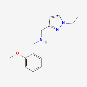 molecular formula C14H19N3O B11752412 [(1-ethyl-1H-pyrazol-3-yl)methyl][(2-methoxyphenyl)methyl]amine 