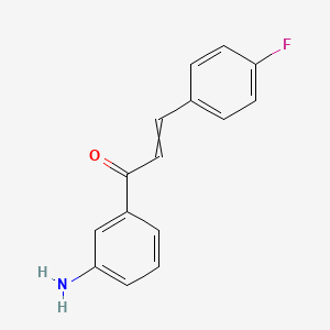 molecular formula C15H12FNO B11752420 1-(3-aminophenyl)-3-(4-fluorophenyl)prop-2-en-1-one 