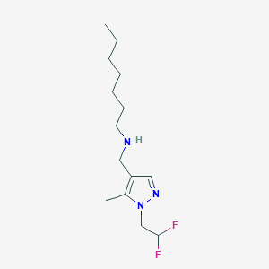 {[1-(2,2-difluoroethyl)-5-methyl-1H-pyrazol-4-yl]methyl}(heptyl)amine