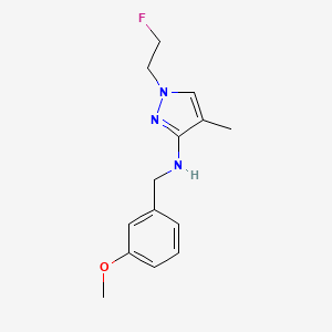 molecular formula C14H18FN3O B11752517 1-(2-fluoroethyl)-N-(3-methoxybenzyl)-4-methyl-1H-pyrazol-3-amine 