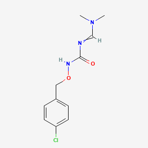 molecular formula C11H14ClN3O2 B11752547 1-[(4-chlorophenyl)methoxy]-3-[(E)-(dimethylamino)methylidene]urea 