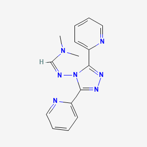 molecular formula C15H15N7 B11752632 N'-(3,5-dipyridin-2-yl-1,2,4-triazol-4-yl)-N,N-dimethylmethanimidamide 