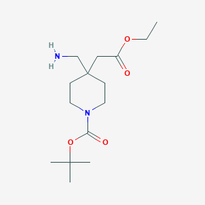 tert-Butyl 4-(aminomethyl)-4-(2-ethoxy-2-oxoethyl)piperidine-1-carboxylate