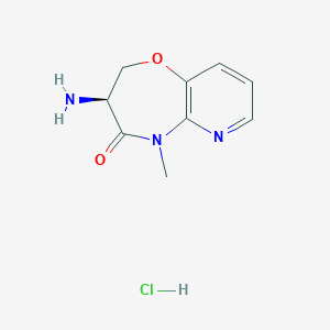 molecular formula C9H12ClN3O2 B11752704 (S)-3-Amino-5-methyl-2,3-dihydropyrido[3,2-b][1,4]oxazepin-4(5H)-one hydrochloride 