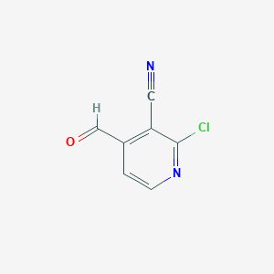 molecular formula C7H3ClN2O B11753005 2-Chloro-4-formylnicotinonitrile 