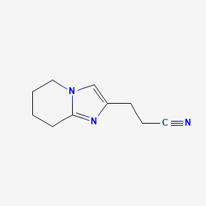 molecular formula C10H13N3 B11753061 3-(5,6,7,8-Tetrahydroimidazo[1,2-a]pyridin-2-yl)propanenitrile 