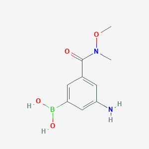 molecular formula C9H13BN2O4 B11753099 3-Amino-5-[methoxy(methyl)carbamoyl]phenylboronic acid 