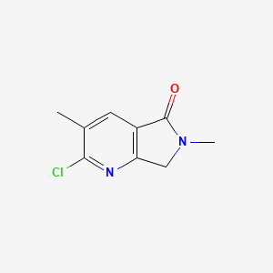 molecular formula C9H9ClN2O B11753126 2-Chloro-3,6-dimethyl-6,7-dihydro-5H-pyrrolo[3,4-b]pyridin-5-one 