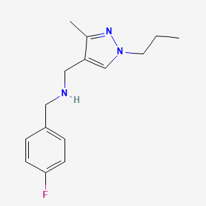 molecular formula C15H20FN3 B11753185 [(4-fluorophenyl)methyl][(3-methyl-1-propyl-1H-pyrazol-4-yl)methyl]amine 