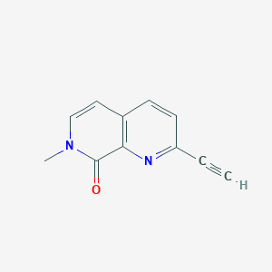 molecular formula C11H8N2O B11753198 2-Ethynyl-7-methyl-1,7-naphthyridin-8(7H)-one 