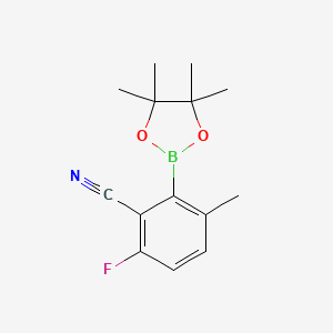 molecular formula C14H17BFNO2 B11753212 6-Fluoro-3-methyl-2-(4,4,5,5-tetramethyl-1,3,2-dioxaborolan-2-yl)benzonitrile 