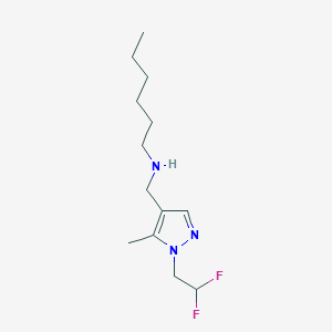 molecular formula C13H23F2N3 B11753235 {[1-(2,2-difluoroethyl)-5-methyl-1H-pyrazol-4-yl]methyl}(hexyl)amine 