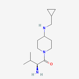 molecular formula C14H27N3O B11753327 (2S)-2-amino-1-{4-[(cyclopropylmethyl)amino]piperidin-1-yl}-3-methylbutan-1-one 