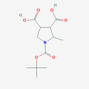 molecular formula C12H19NO6 B11753379 1-(tert-Butoxycarbonyl)-2-methylpyrrolidine-3,4-dicarboxylic acid 