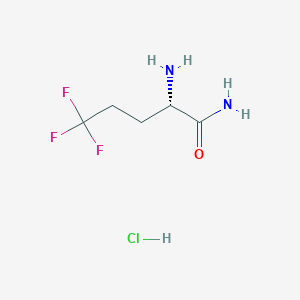 molecular formula C5H10ClF3N2O B11753462 (S)-2-aMino-5,5,5-trifluoropentanaMide hydrochloride 