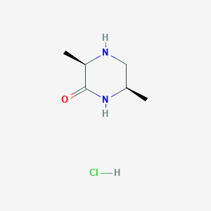 molecular formula C6H13ClN2O B11753492 (3R,6R)-3,6-Dimethylpiperazin-2-one hydrochloride 