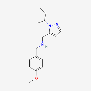 molecular formula C16H23N3O B11753504 {[1-(butan-2-yl)-1H-pyrazol-5-yl]methyl}[(4-methoxyphenyl)methyl]amine 