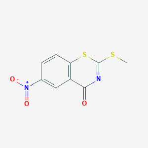 molecular formula C9H6N2O3S2 B11753513 2-(Methylthio)-6-nitro-4H-benzo[e][1,3]thiazin-4-one 