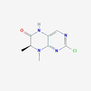 molecular formula C8H9ClN4O B11753607 (S)-2-chloro-7,8-dimethyl-7,8-dihydropteridin-6(5H)-one 