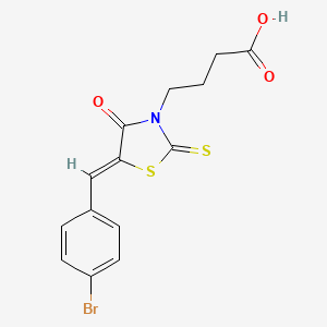 molecular formula C14H12BrNO3S2 B1175367 4-[5-(4-Bromo-benzylidene)-4-oxo-2-thioxo-thiazolidin-3-yl]-butyric acid CAS No. 17385-98-7