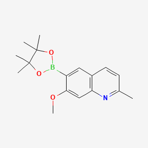 molecular formula C17H22BNO3 B11753698 7-Methoxy-2-methyl-6-(4,4,5,5-tetramethyl-1,3,2-dioxaborolan-2-yl)quinoline 