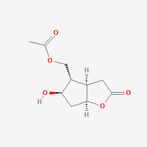 molecular formula C10H14O5 B11753776 [(3aR,4S,5R,6aS)-5-hydroxy-2-oxo-3,3a,4,5,6,6a-hexahydrocyclopenta[b]furan-4-yl]methyl acetate 