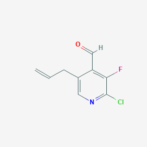 molecular formula C9H7ClFNO B11753779 5-Allyl-2-chloro-3-fluoroisonicotinaldehyde 