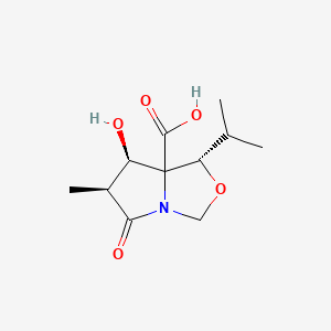 (1S,6S,7R)-7-hydroxy-6-methyl-5-oxo-1-(propan-2-yl)-hexahydropyrrolo[1,2-c][1,3]oxazole-7a-carboxylic acid