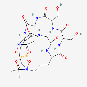 [Cyclo[glycyl-N5-(acetyl-|EO)-N5-(hydroxy-|EO)-L-ornithyl-N5-(acetyl-|EO)-N5-(hydroxy-|EO)-L-ornithyl-N5-(acetyl-|EO)-N5-(hydroxy-|EO)-L-ornithyl-L-seryl-L-seryl]ato(3-)]iron