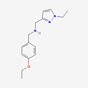 molecular formula C15H21N3O B11753920 [(4-ethoxyphenyl)methyl][(1-ethyl-1H-pyrazol-3-yl)methyl]amine 