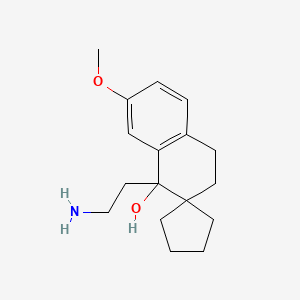 molecular formula C17H25NO2 B11754013 (+/-)-1'-(2-Aminoethyl)-3',4'-dihydro-7'-methoxy-spiro[cyclopentane-1,2'(1'H)-naphthalen]-1'-ol 