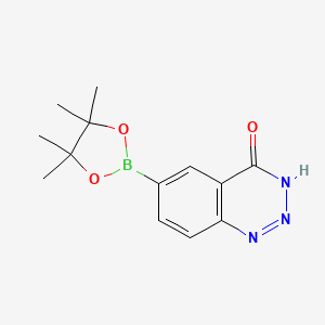 molecular formula C13H16BN3O3 B11754022 6-(4,4,5,5-Tetramethyl-1,3,2-dioxaborolan-2-yl)benzo[d][1,2,3]triazin-4(3H)-one 