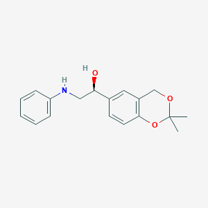 molecular formula C18H21NO3 B11754057 (1S)-1-(2,2-dimethyl-2,4-dihydro-1,3-benzodioxin-6-yl)-2-(phenylamino)ethan-1-ol 