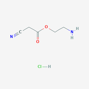 molecular formula C5H9ClN2O2 B11754135 2-Aminoethyl 2-cyanoacetate hydrochloride 