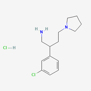 molecular formula C14H22Cl2N2 B11754202 2-(3-Chlorophenyl)-4-(pyrrolidin-1-yl)butan-1-amine hydrochloride 