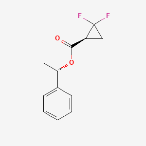 molecular formula C12H12F2O2 B11754253 (1S)-1-phenylethyl (1S)-2,2-difluorocyclopropane-1-carboxylate 