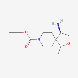 molecular formula C14H26N2O3 B11754300 tert-Butyl (4S)-4-amino-1-methyl-2-oxa-8-azaspiro[4.5]decane-8-carboxylate 