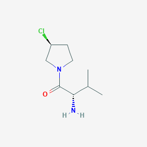 molecular formula C9H17ClN2O B11754342 (S)-2-Amino-1-((S)-3-chloro-pyrrolidin-1-yl)-3-methyl-butan-1-one 