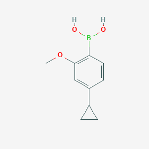 molecular formula C10H13BO3 B11754365 (4-Cyclopropyl-2-methoxyphenyl)boronic acid 