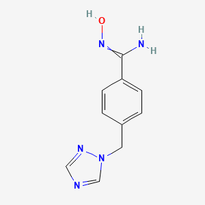 molecular formula C10H11N5O B11754439 N-hydroxy-4-[(1H-1,2,4-triazol-1-yl)methyl]benzene-1-carboximidamide 