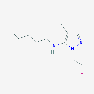 molecular formula C11H20FN3 B11754465 1-(2-fluoroethyl)-4-methyl-N-pentyl-1H-pyrazol-5-amine 