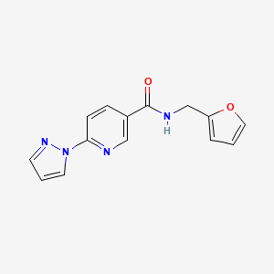 molecular formula C14H12N4O2 B1175447 N-(2-furylmethyl)-6-(1H-pyrazol-1-yl)nicotinamide 