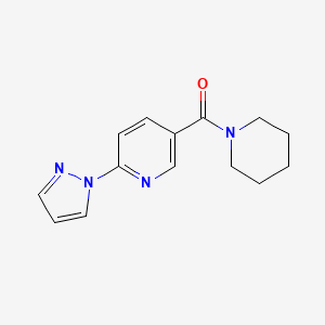 molecular formula C14H16N4O B1175451 piperidino[6-(1H-pyrazol-1-yl)-3-pyridyl]methanone 
